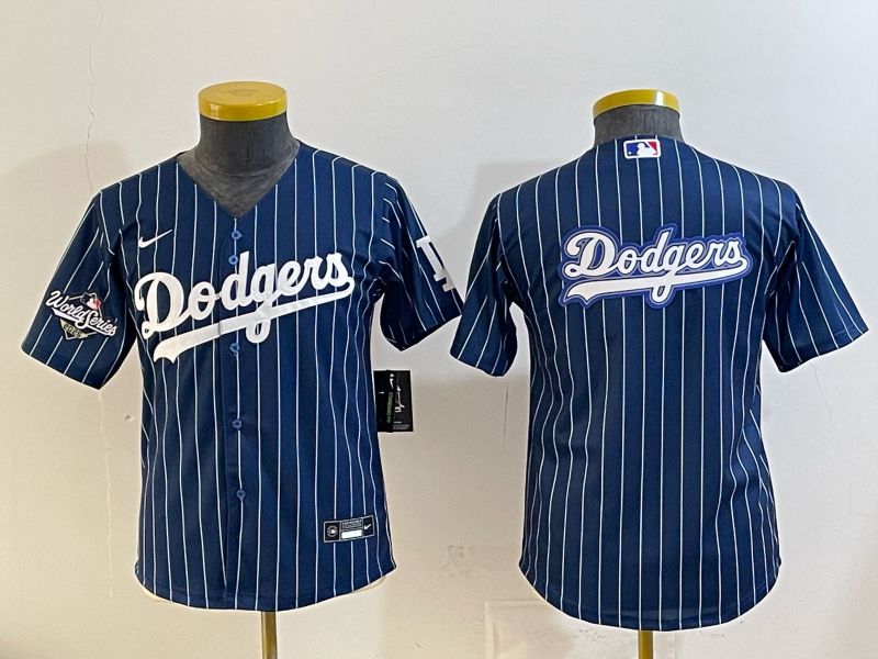 Youth 2026 Los Angeles Dodgers Blank Drak Blue Stripe Game Nike MLB Jersey style 002->youth mlb jersey->Youth Jersey